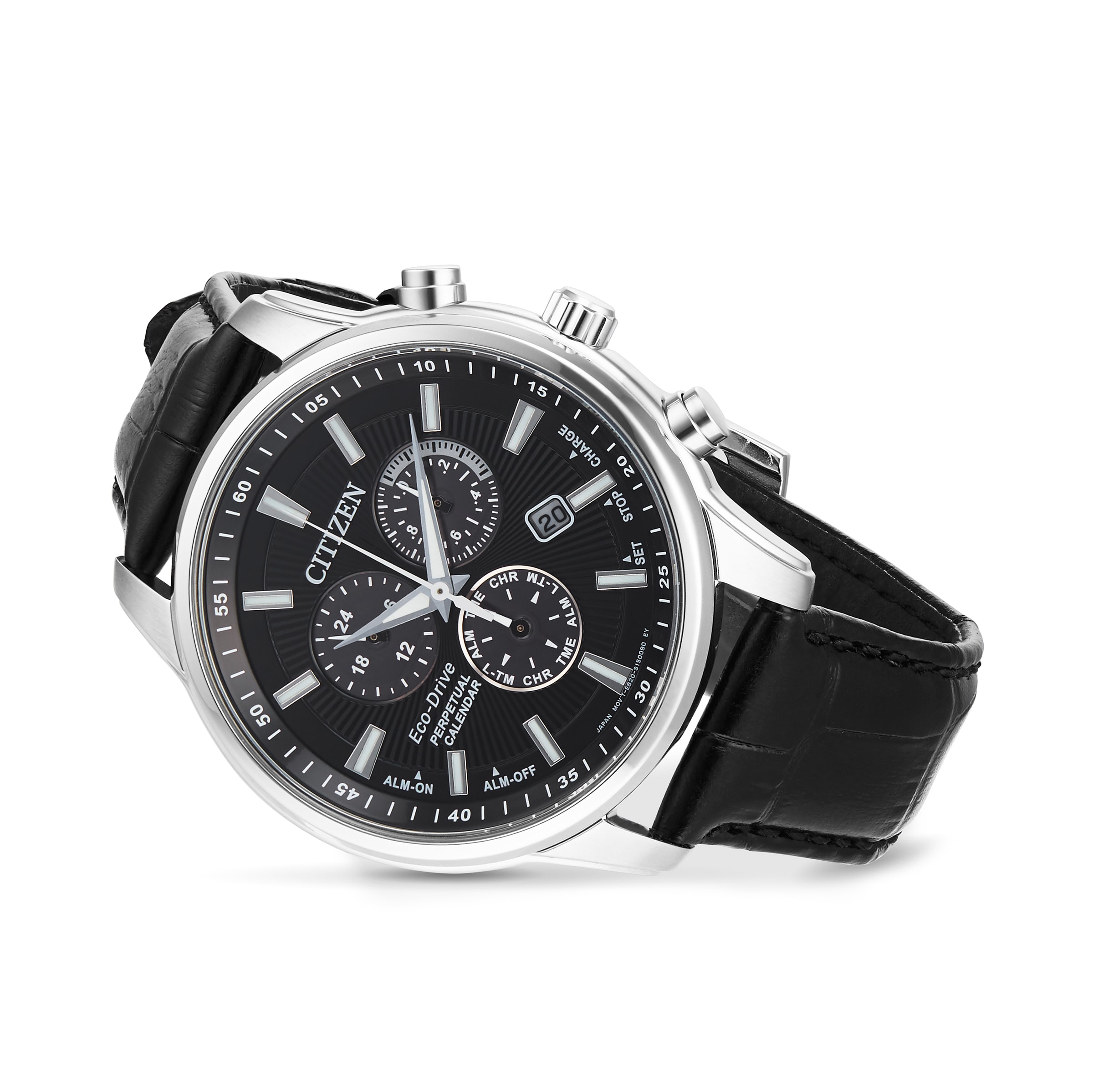 Citizen black 2025 eco drive chronograph