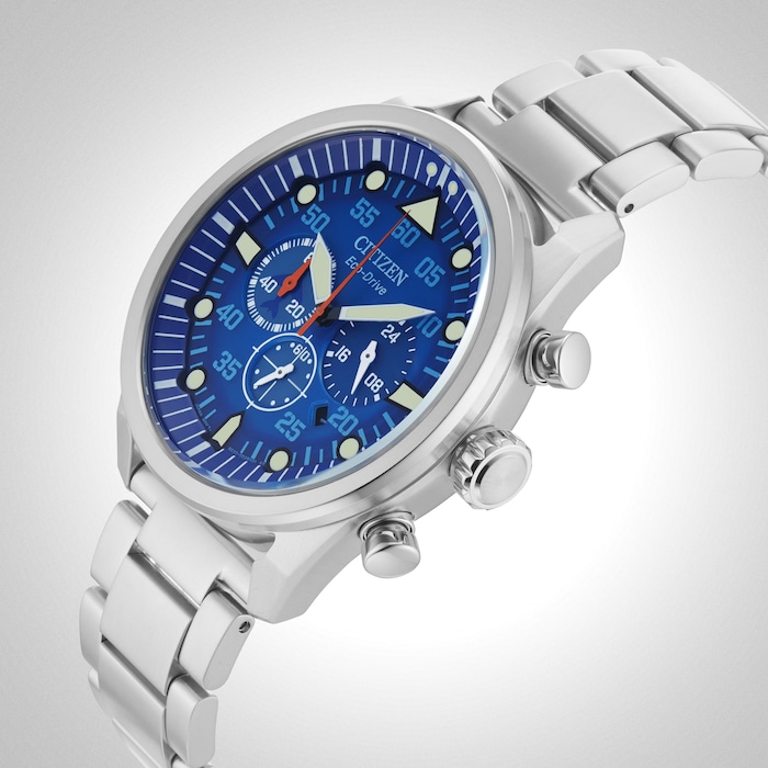 Citizen Avion Chronograph 45mm Mens Watch Blue