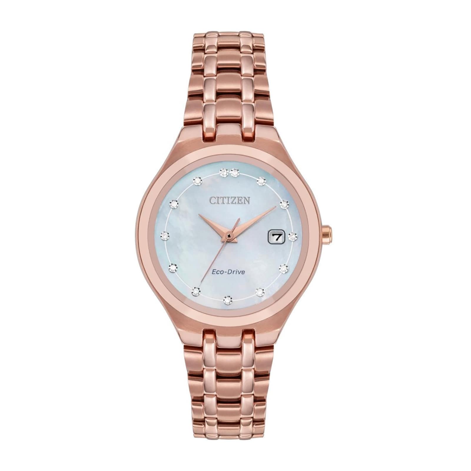 Eco-Drive Silhouette Diamond 28mm Ladies Watch Mother Of Pearl