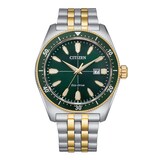Citizen Gents Sport Bracelet Green Dial Watch 45mm