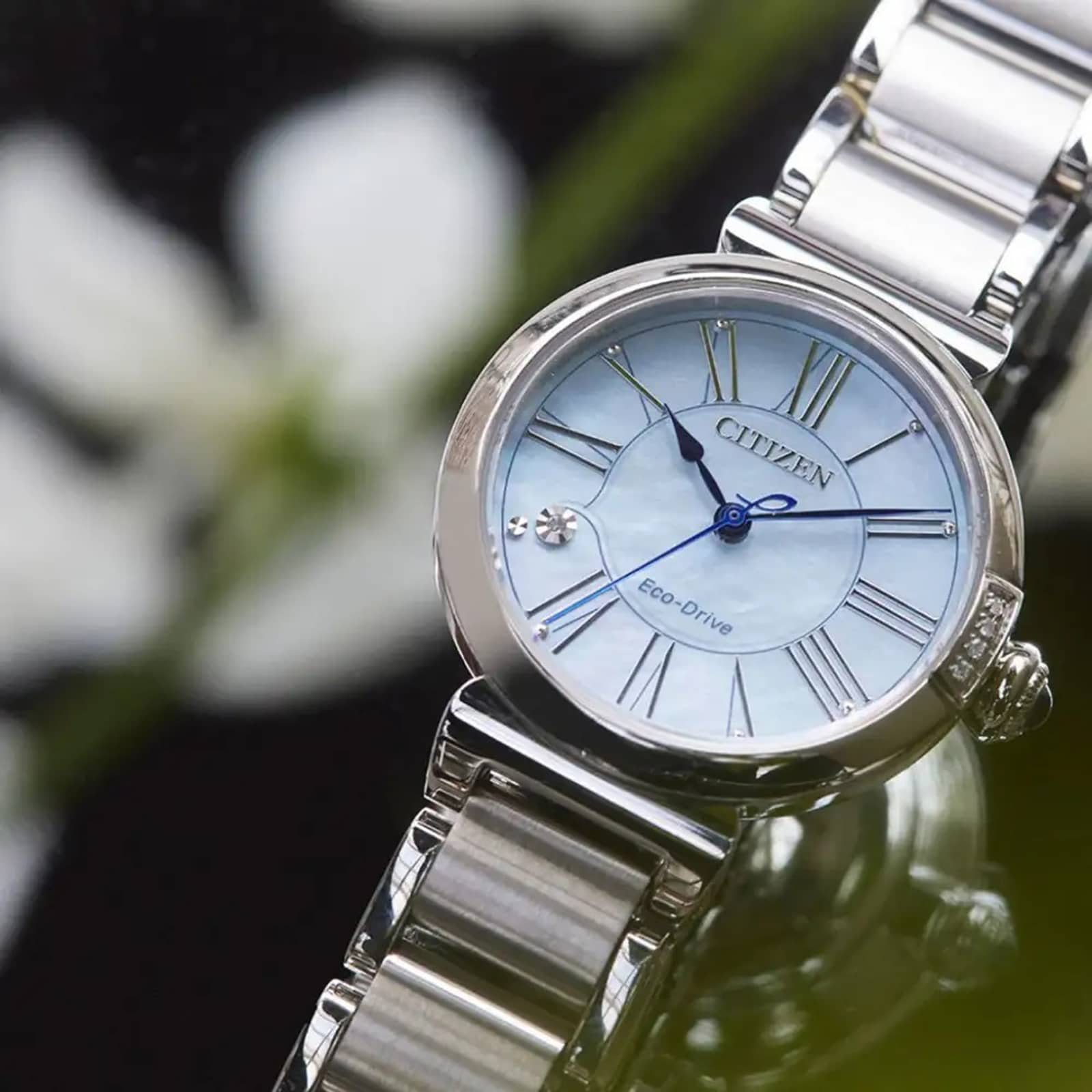 Mother of pearl silver watch best sale