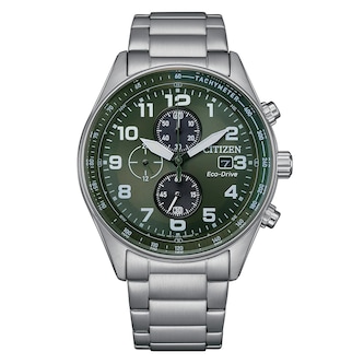 Citizen Eco Drive Chronograph 43mm Mens Watch Green