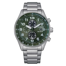 17691315 - Eco Drive Chronograph 43mm Mens Watch Green