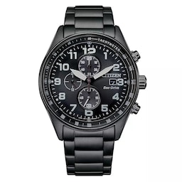 17691316 - Eco-Drive Chronograph 43mm Mens Watch Black