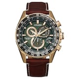Citizen Perpetual Chrono Atomic Timekeeping 43mm Mens Watch Green