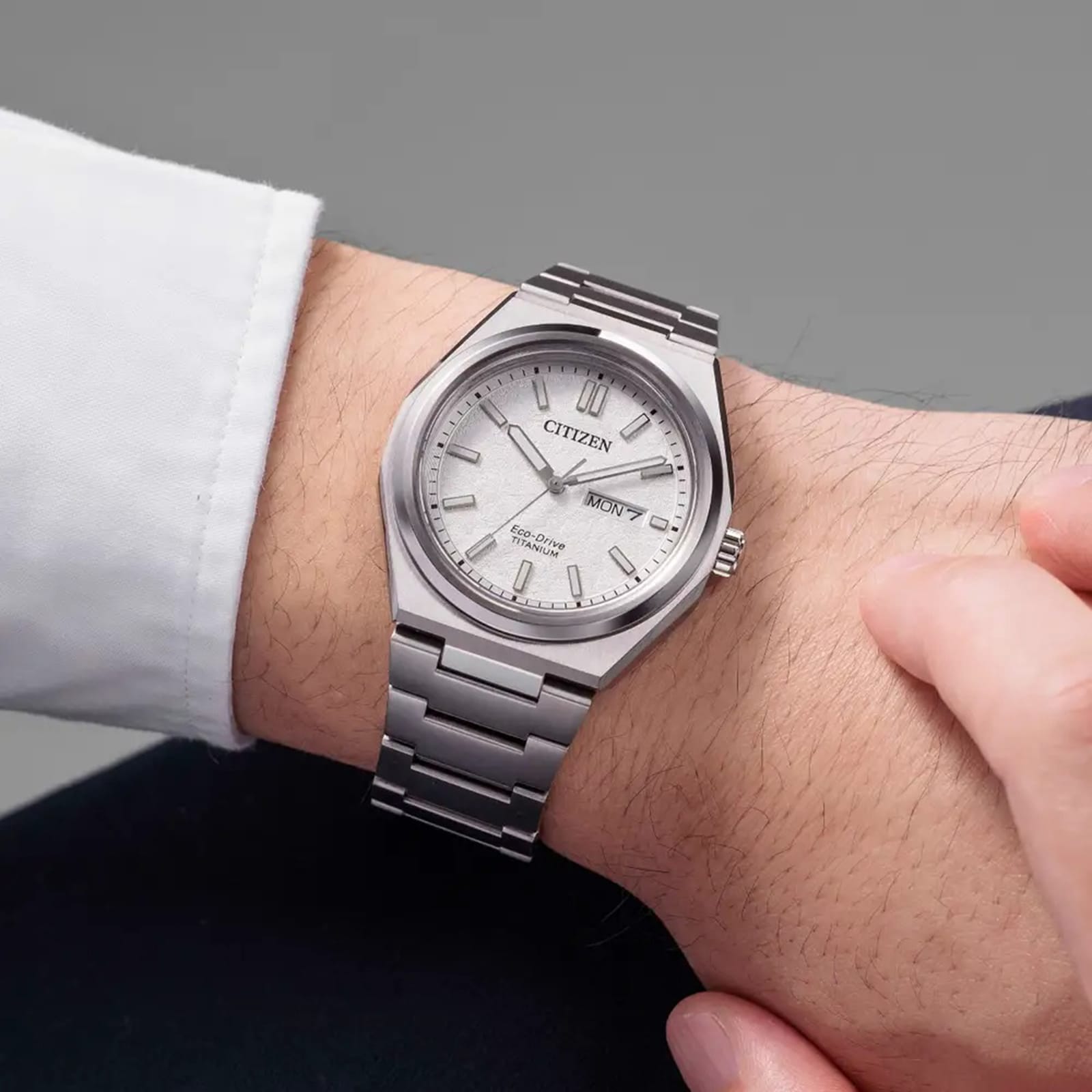 Citizen Zenshin 3 Hand 39mm Mens Watch White AW0130-85A | Betteridge