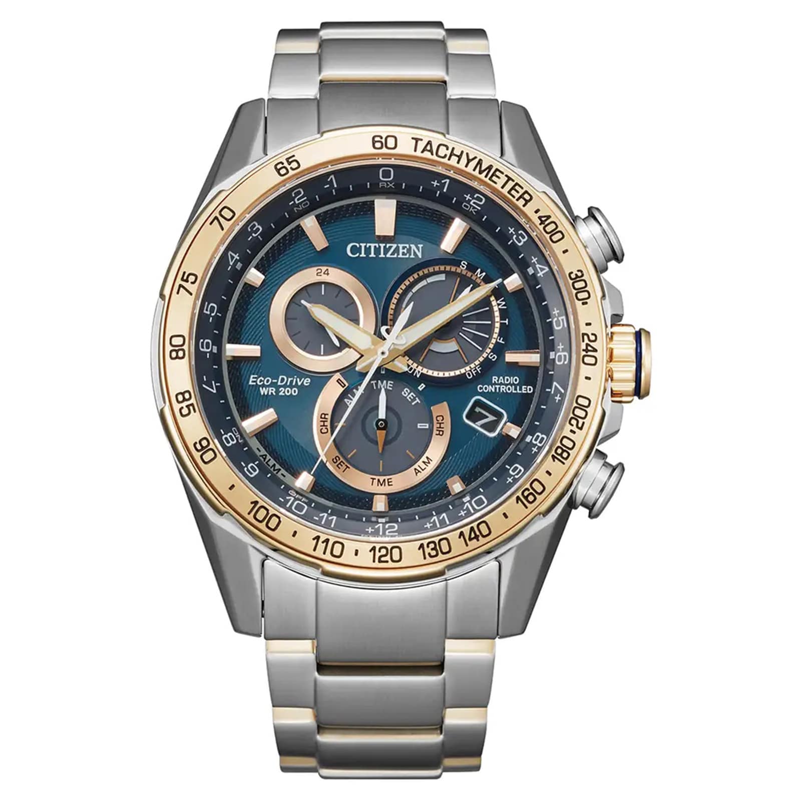 Citizen Perpetual Chrono Atomic Timekeeping 43mm Mens Watch Blue