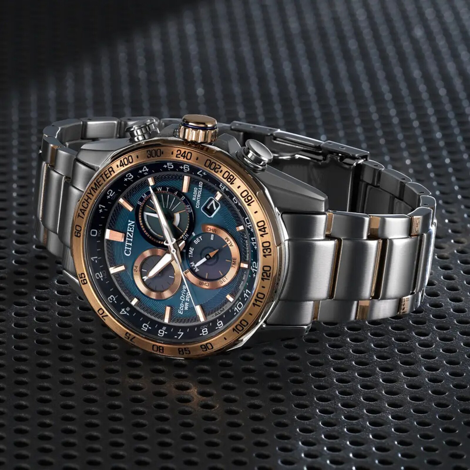 Citizen Perpetual Chrono Atomic Timekeeping 43mm Mens Watch Blue