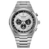 Citizen Zenshin Chrono Super Titanium 42mm Mens Watch Silver