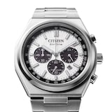 Citizen Zenshin Chrono Super Titanium 42mm Mens Watch Silver