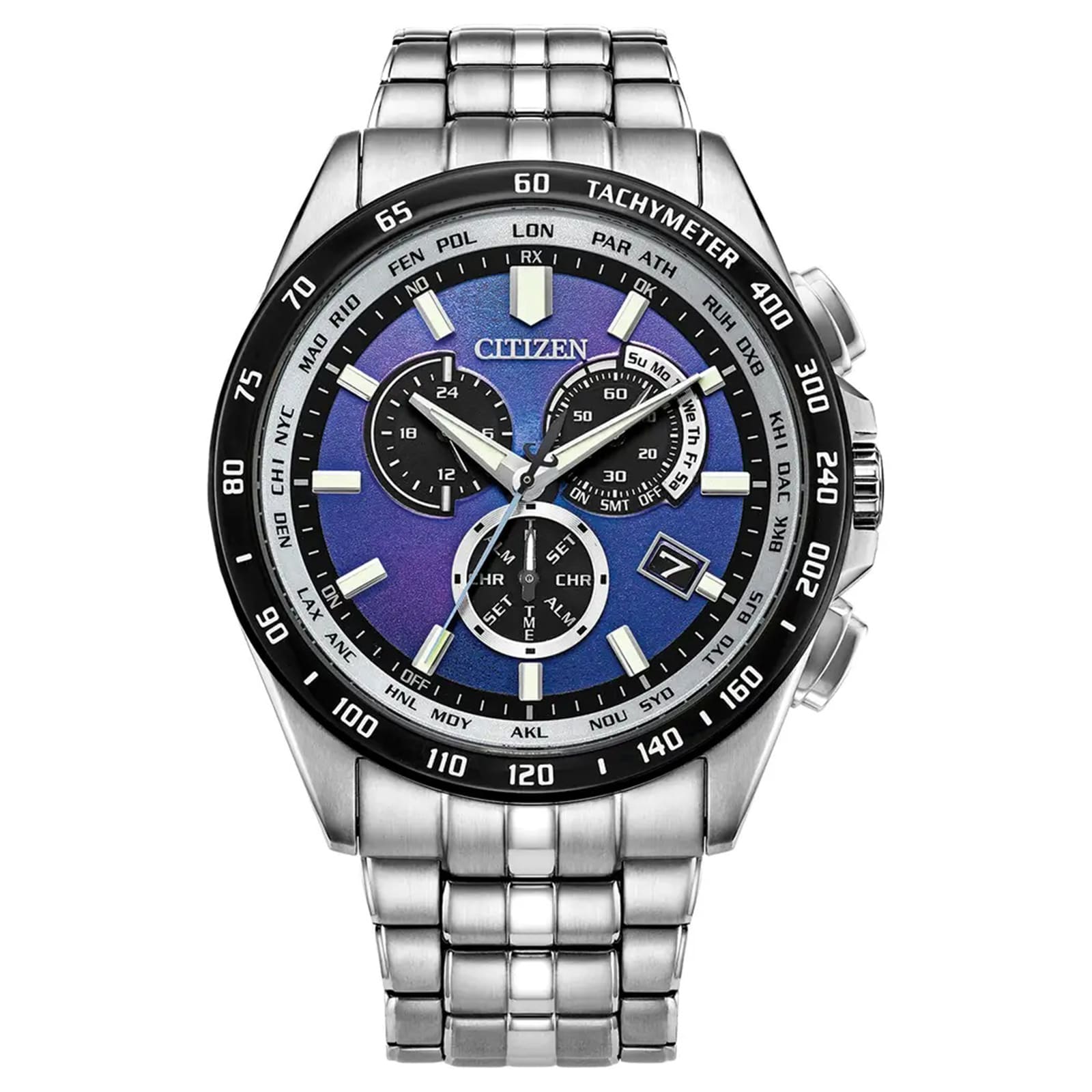 Citizen Perpetual Chrono UNITE with BLUE 43mm Mens Watch Blue