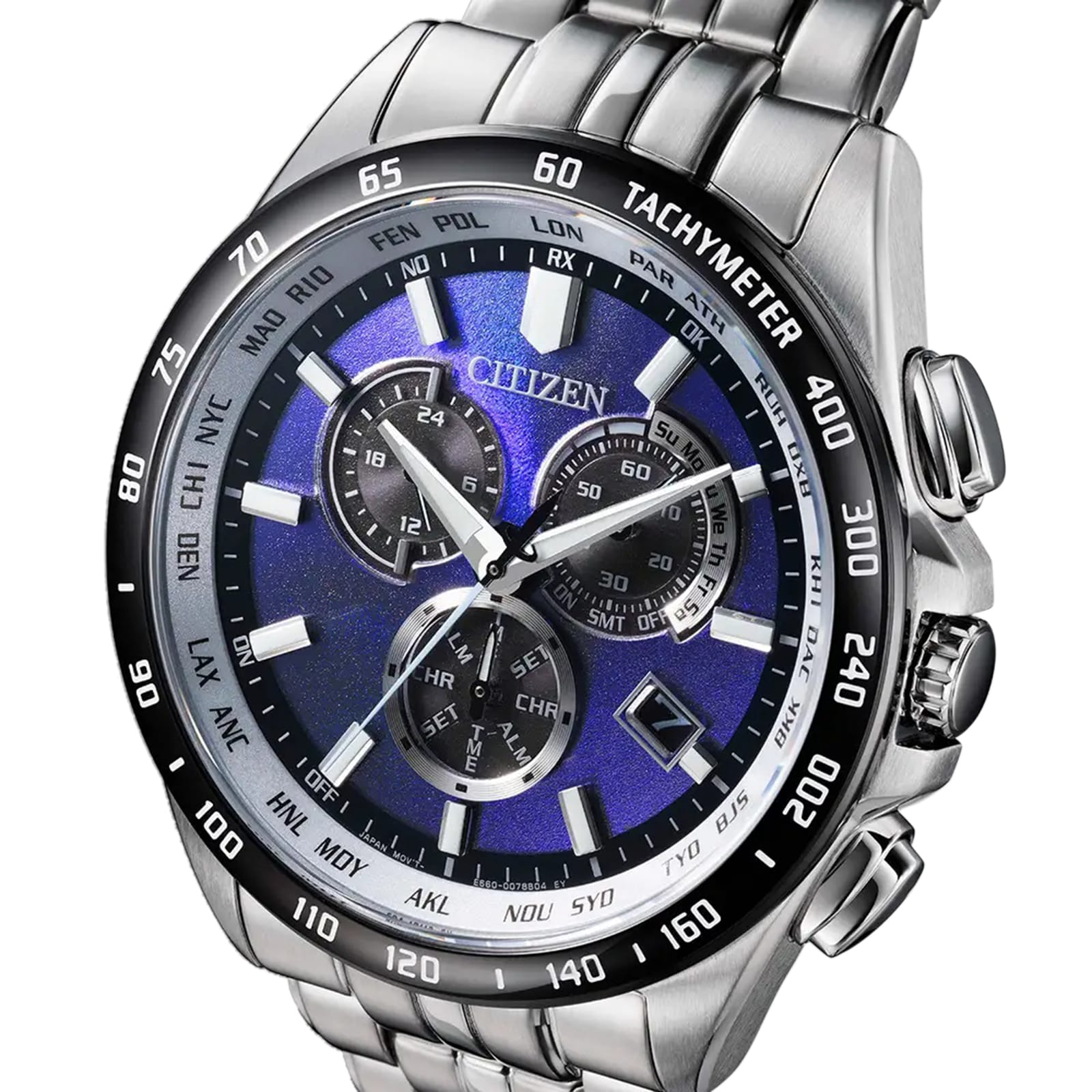 Citizen Perpetual Chrono UNITE with BLUE 43mm Mens Watch Blue