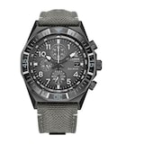 Citizen Nighthawk Chronograph 42mm Mens Watch Grey Dial Nylon Strap