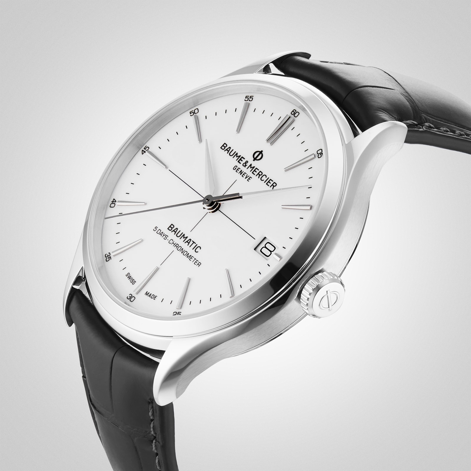Baume & Mercier Clifton 40mm Mens Watch White Baume & Mercier Clifton 40mm Mens Watch White