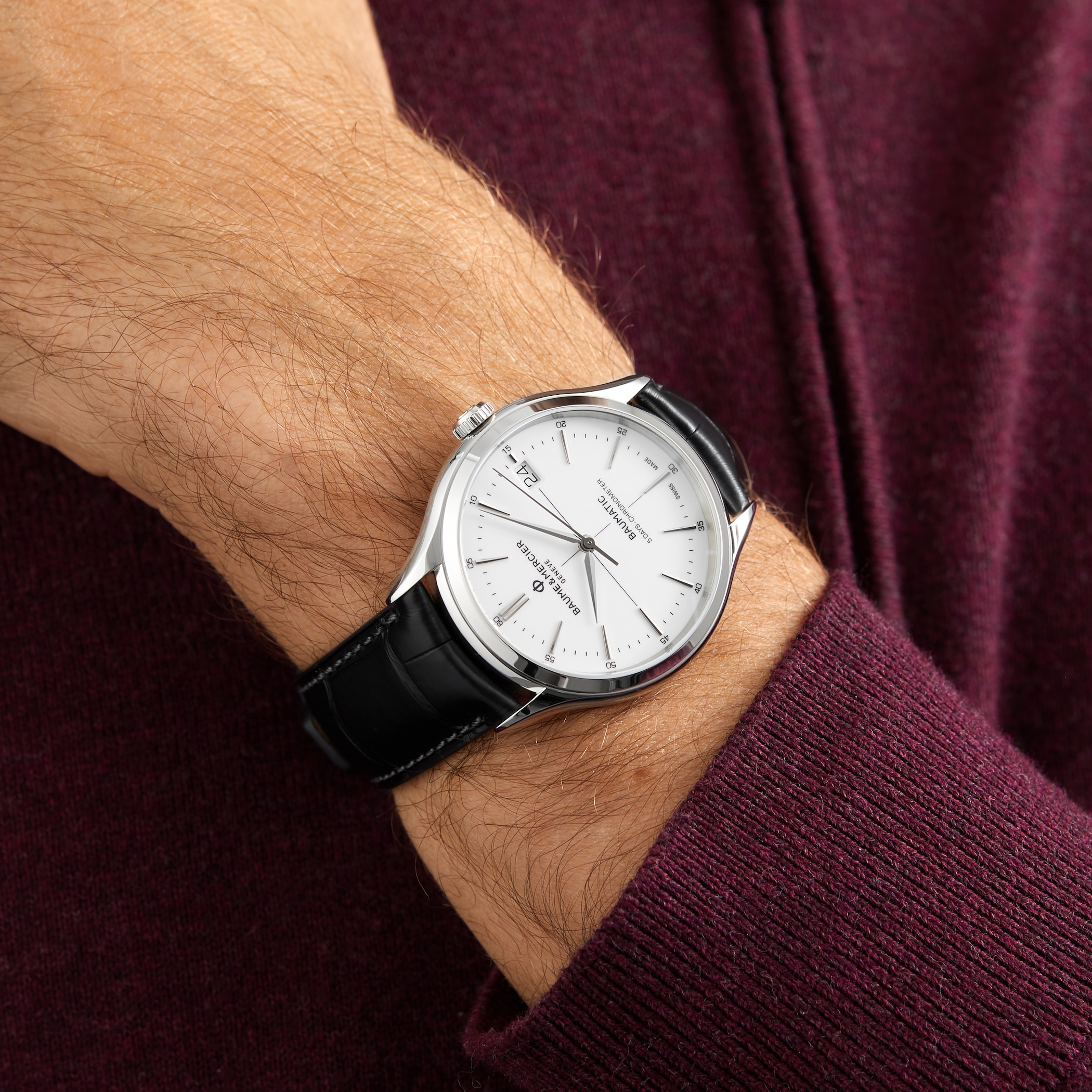 Baume & Mercier Clifton 40mm Mens Watch White Baume & Mercier Clifton 40mm Mens Watch White