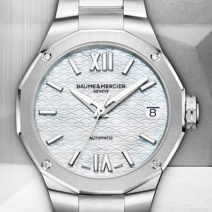 Baume & Mercier Riviera Automatic Ladies Watch, Date, Diamond-Set, 33mm