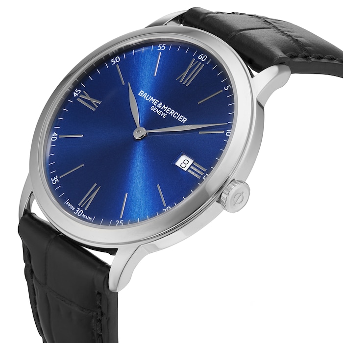 Baume & Mercier Classima Quartz Date Display 40mm Mens Watch Blue