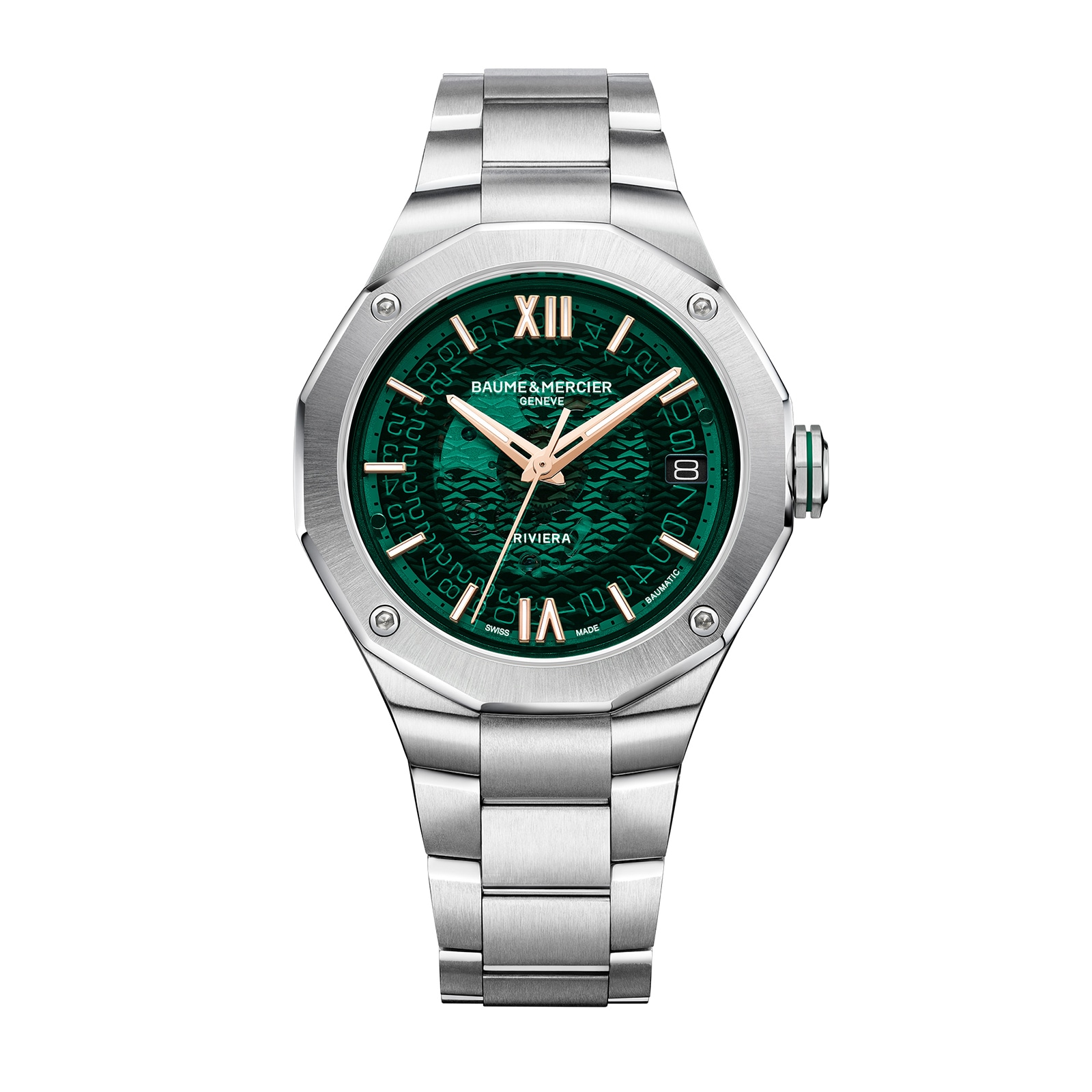 Baume & Mercier Riviera Automatic 39mm Mens Watch Green Baume & Mercier Riviera Automatic 39mm Mens Watch Green