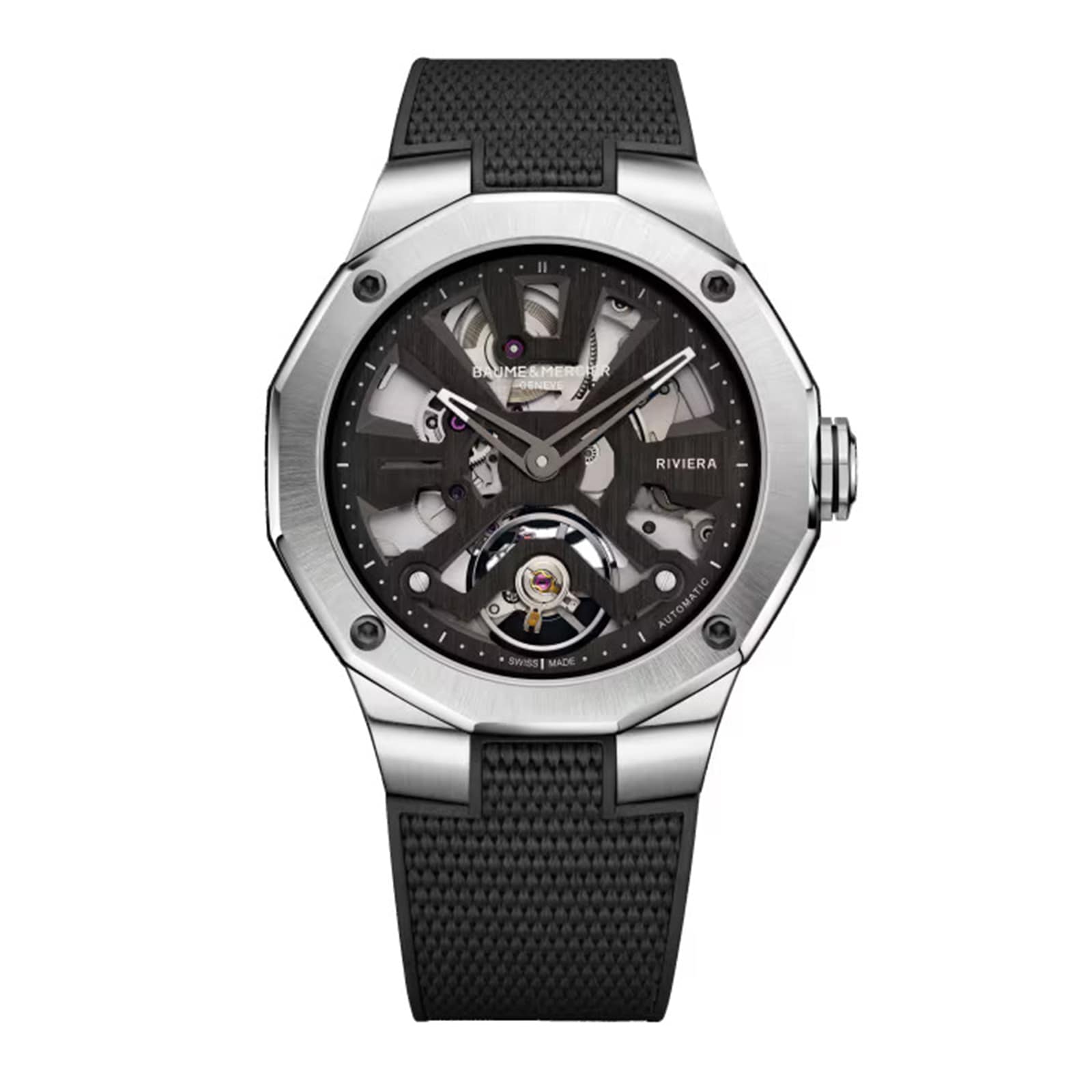 Baume & Mercier Riviera Skeleton Automatic 42mm Mens Watch Black