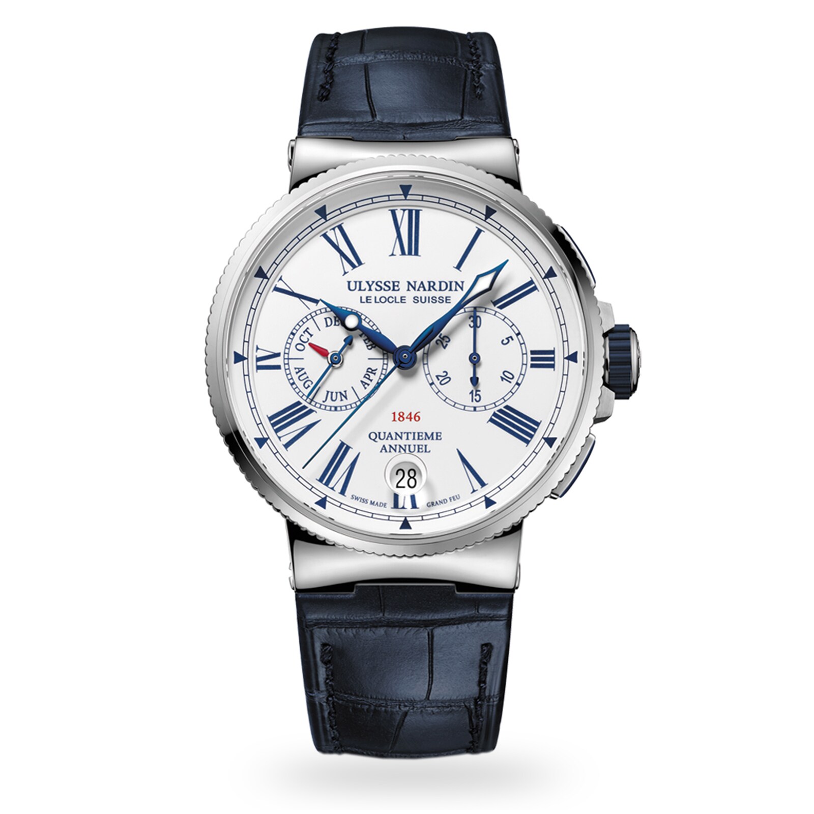 Marine Chronometer Annual Calender Manufacture Mens Watch