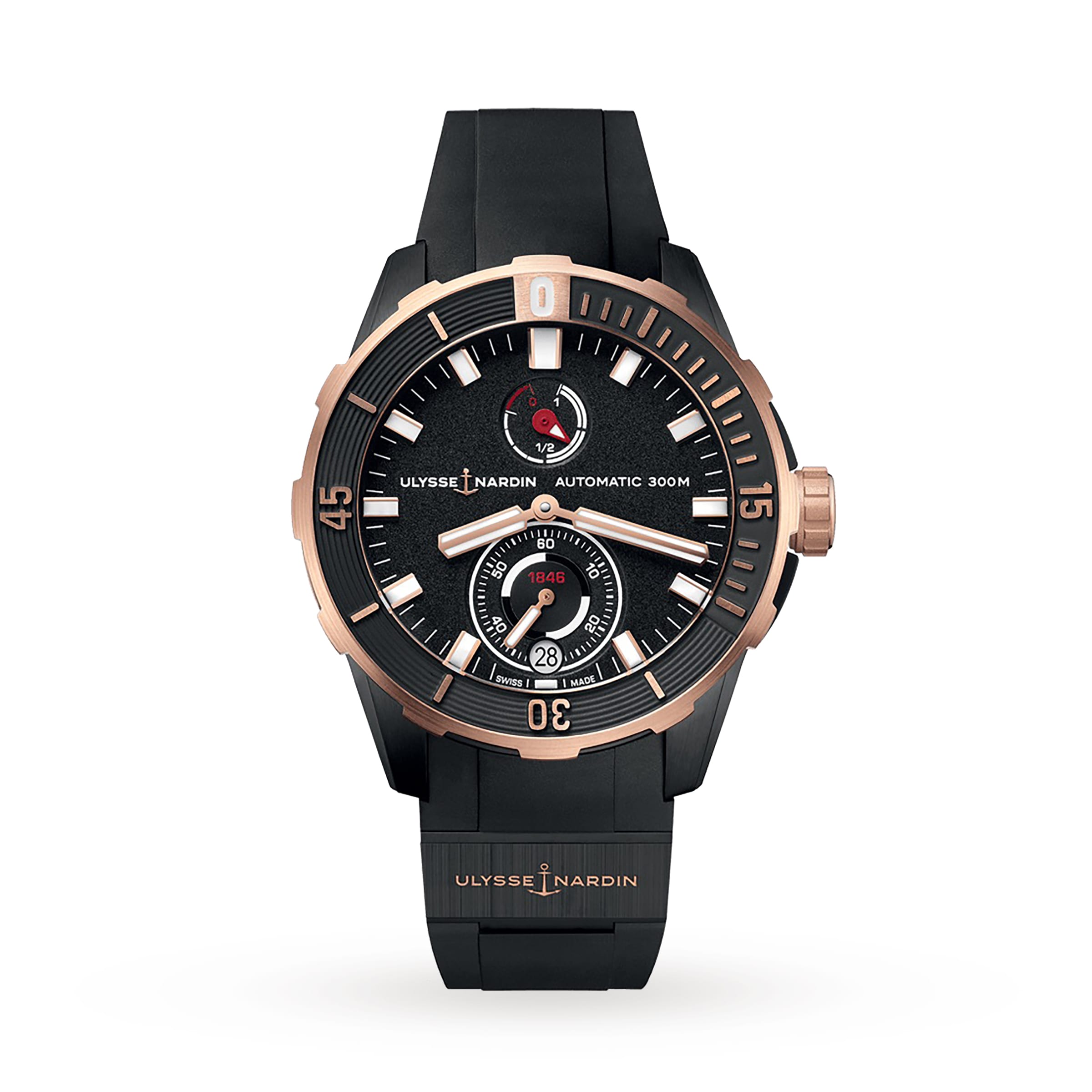 Ulysse Nardin Diver Automatic Mens Watch 1185 170 3 BLACK Goldsmiths