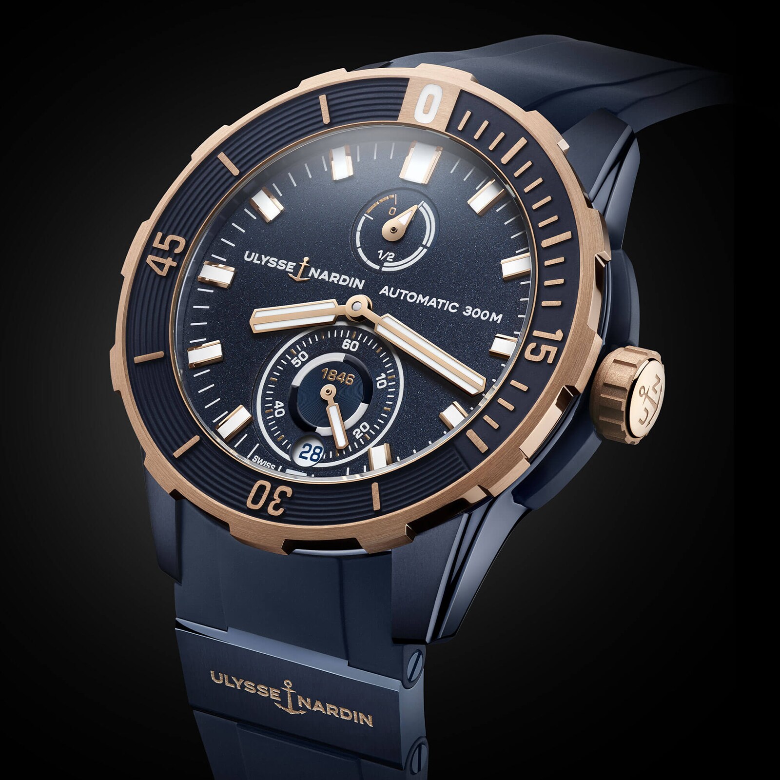 Ulysse Nardin Diver 44mm Blue PVD Titanium Case