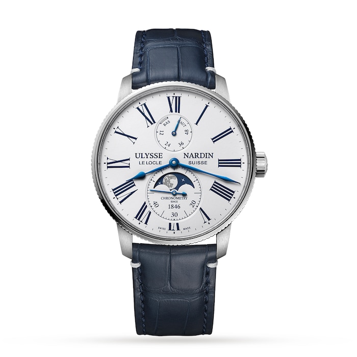 Ulysse Nardin Marine Torpilleur Moonphase 42mm Stainless Steel Case And Bezel