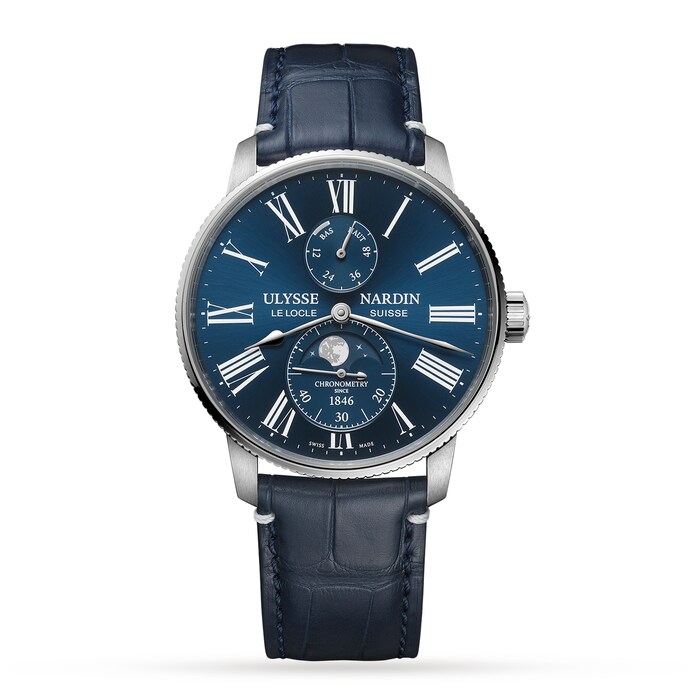 Ulysse Nardin Marine Torpilleur Moonphase 42mm Stainless Steel Case And Bezel