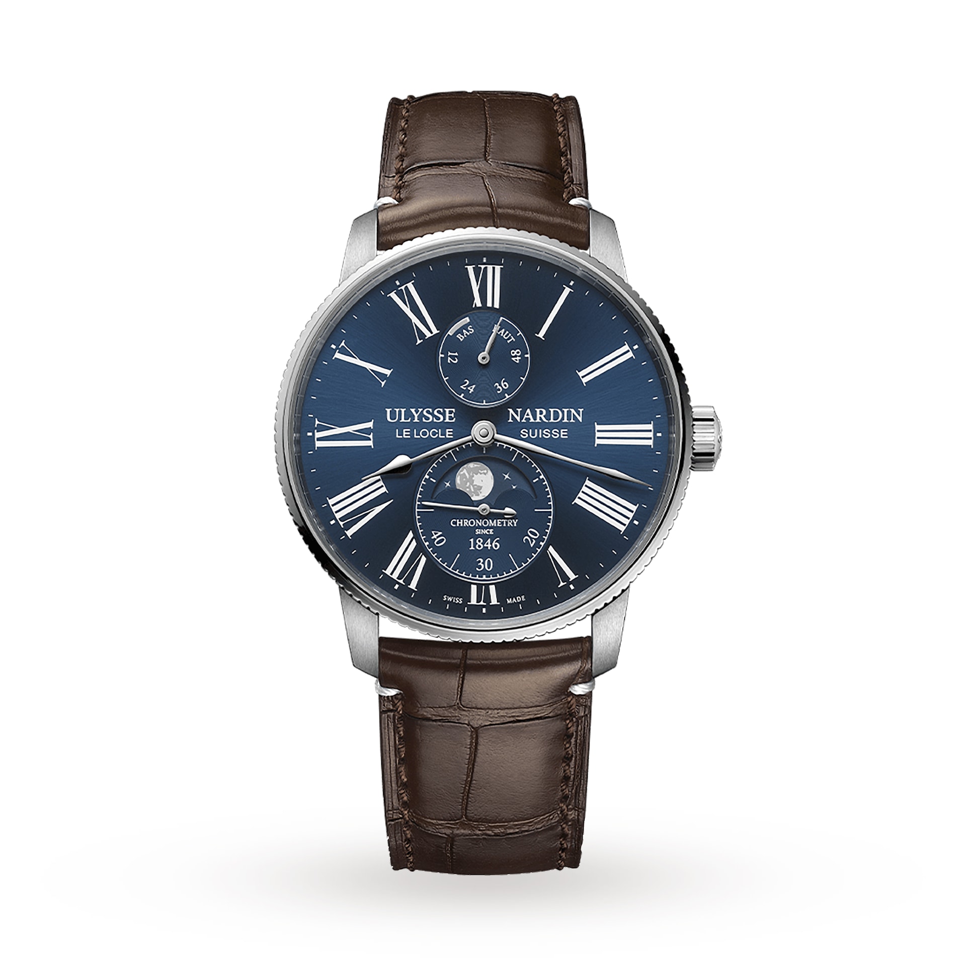 Ulysse Nardin Marine Torpilleur Moonphase 42mm Stainless Steel Case And Bezel