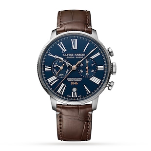 Ulysse Nardin Marine Torpilleur Chronograph 44mm Stainless Steel Case And Bezel