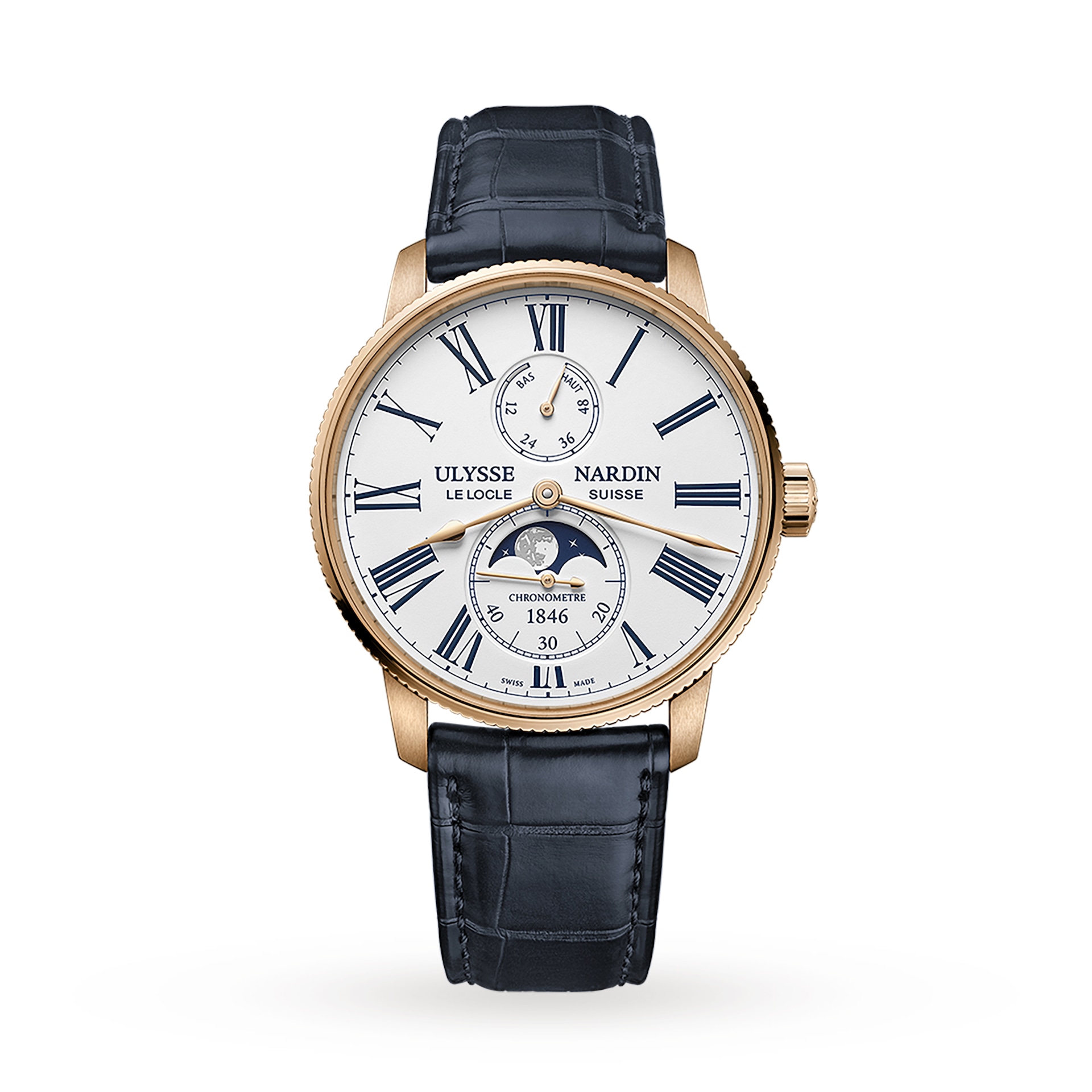 Ulysse Nardin Marine Torpilleur Moonphase 42mm 18ct Rose Gold Case And Bezel