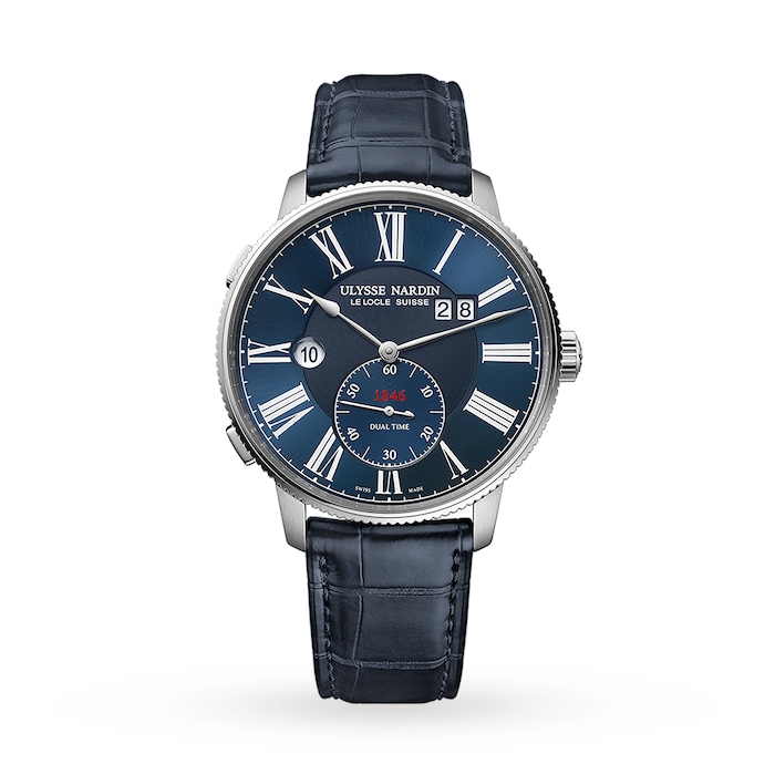 Ulysse Nardin Marine Torpilleur Dual Time 44mm Stainless Steel Case And Bezel