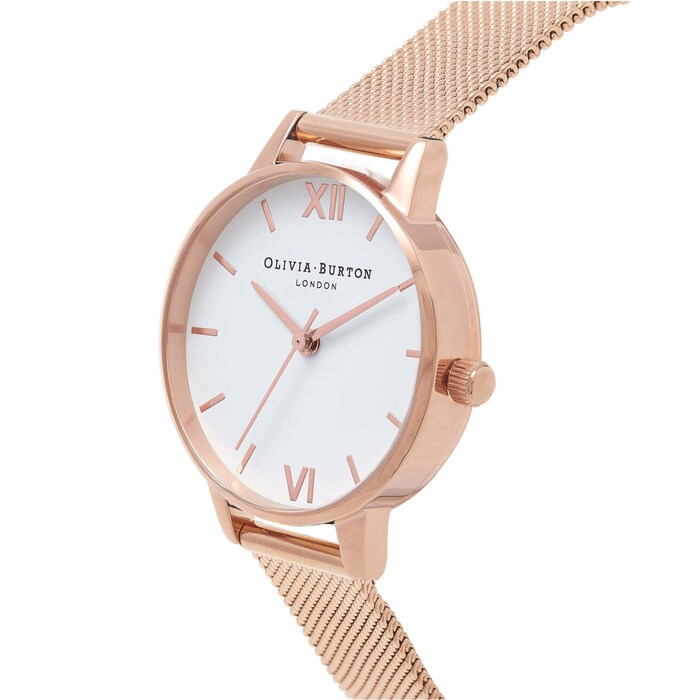 Olivia Burton Classic 30mm Ladies Watch White And Rose Gold