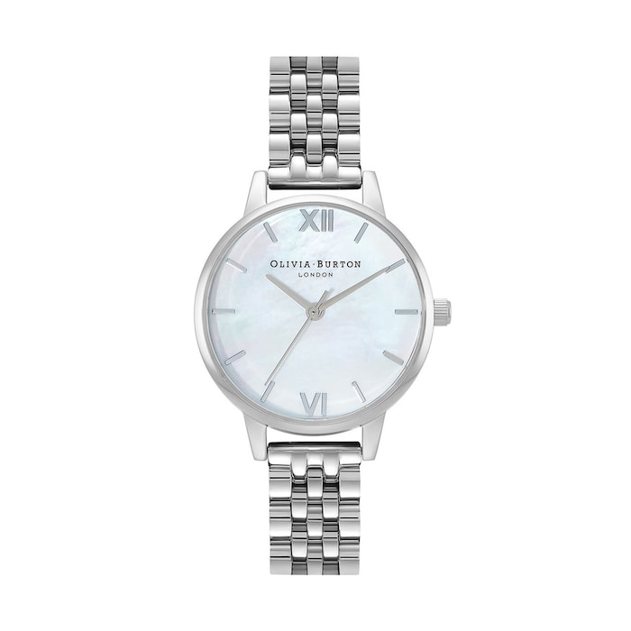 Olivia Burton Classic 30mm Ladies Watch Mother Of Pearl Silver