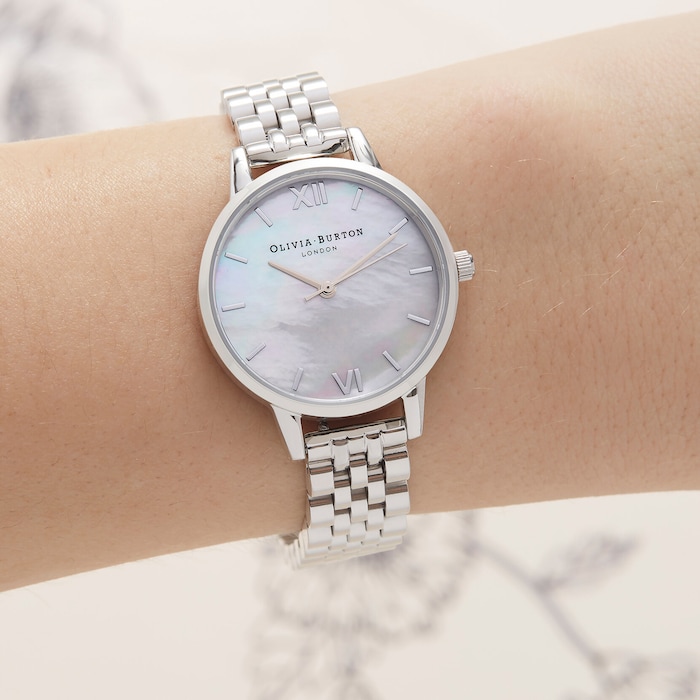 Olivia Burton Classic 30mm Ladies Watch Mother Of Pearl Silver