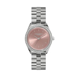 17730679 - Sports Luxe Bejewelled 34mm Ladies Watch Rose