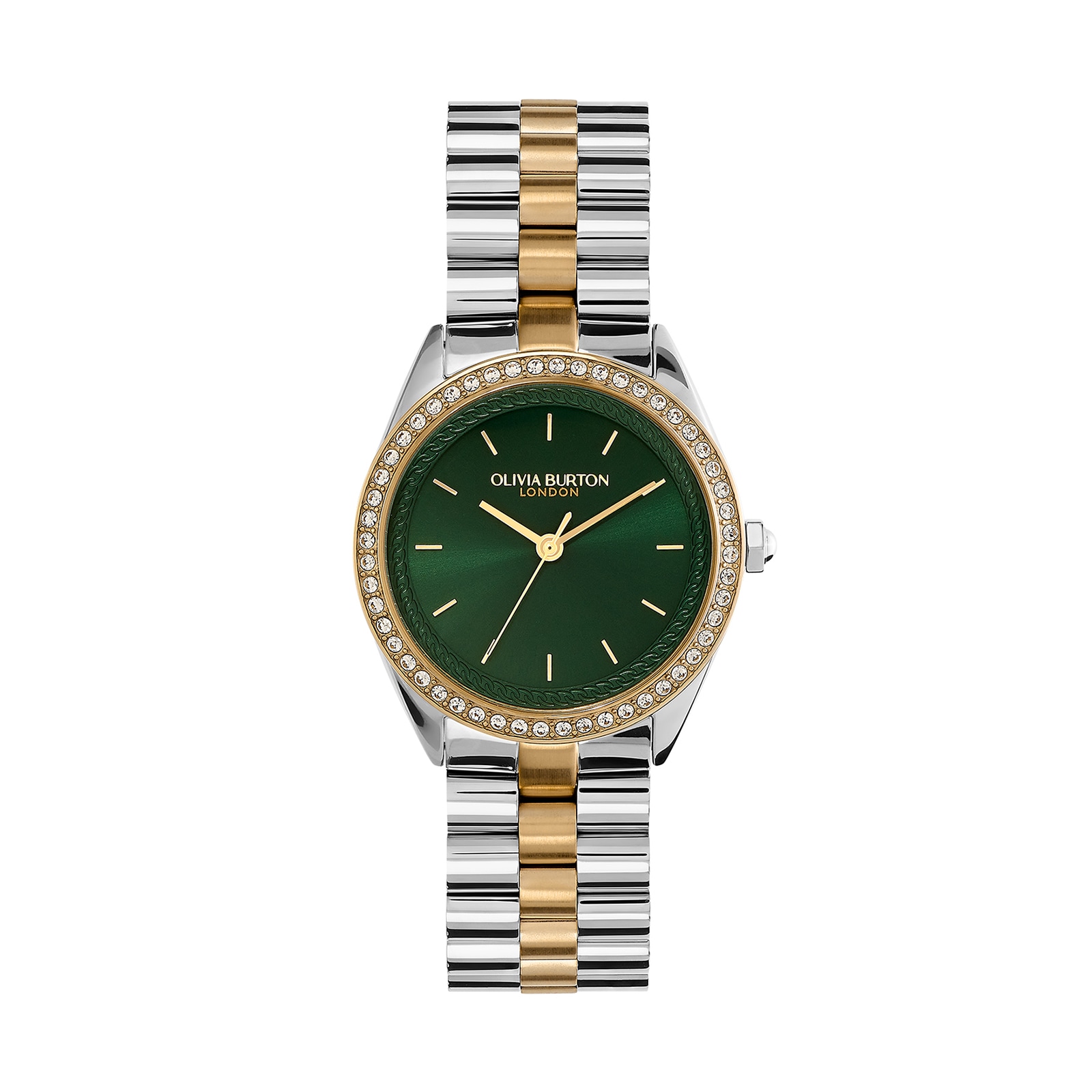 Olivia Burton Sports Luxe Bejewelled 34mm Ladies Watch Forest Green