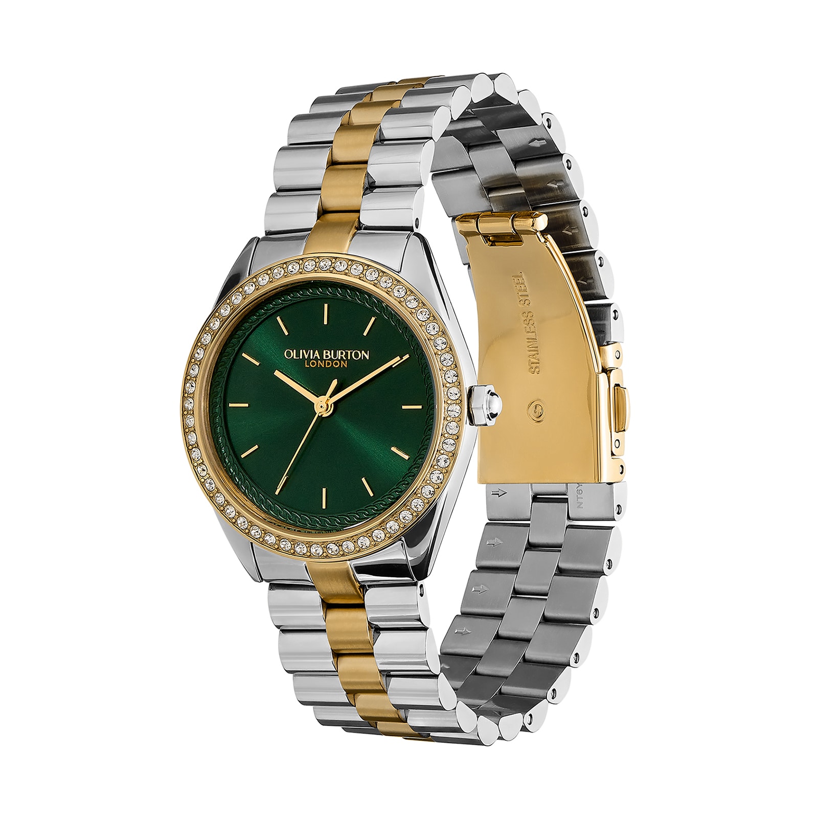 Olivia Burton Sports Luxe Bejewelled 34mm Ladies Watch Forest Green