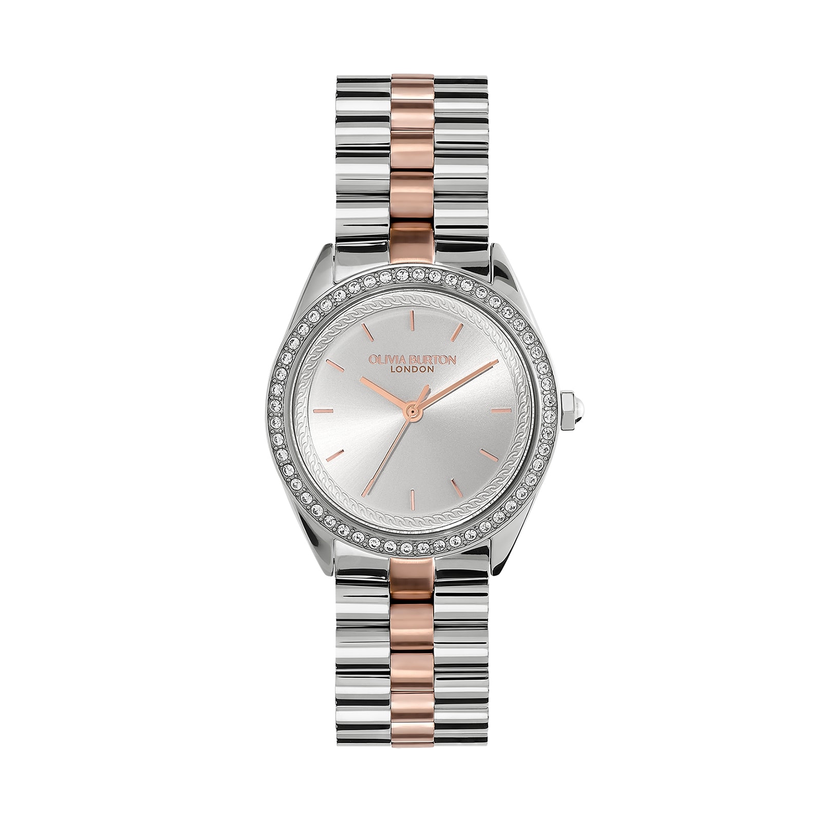 Olivia Burton Sports Luxe Bejewelled 34mm Ladies Watch Silver
