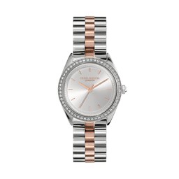 17730681 - Sports Luxe Bejewelled 34mm Ladies Watch Silver
