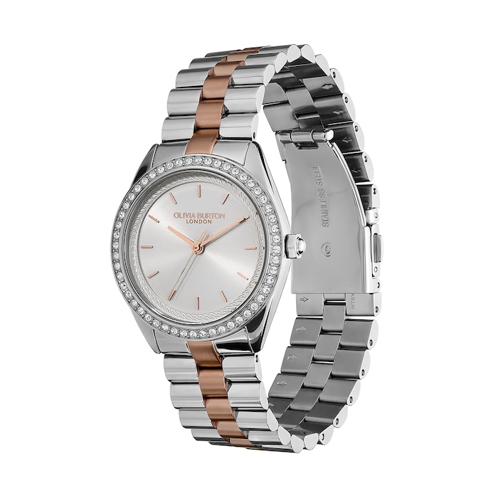 Olivia Burton Sports Luxe Bejewelled 34mm Ladies Watch Silver