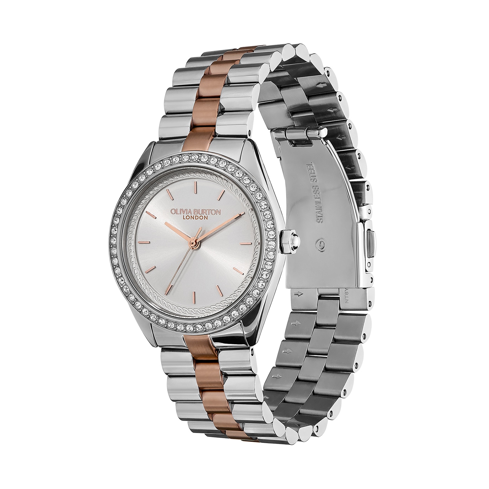 Olivia Burton Sports Luxe Bejewelled 34mm Ladies Watch Silver