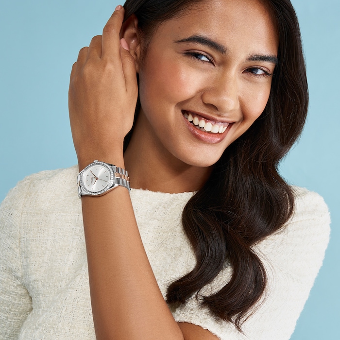 Olivia Burton Sports Luxe Bejewelled 34mm Ladies Watch Silver