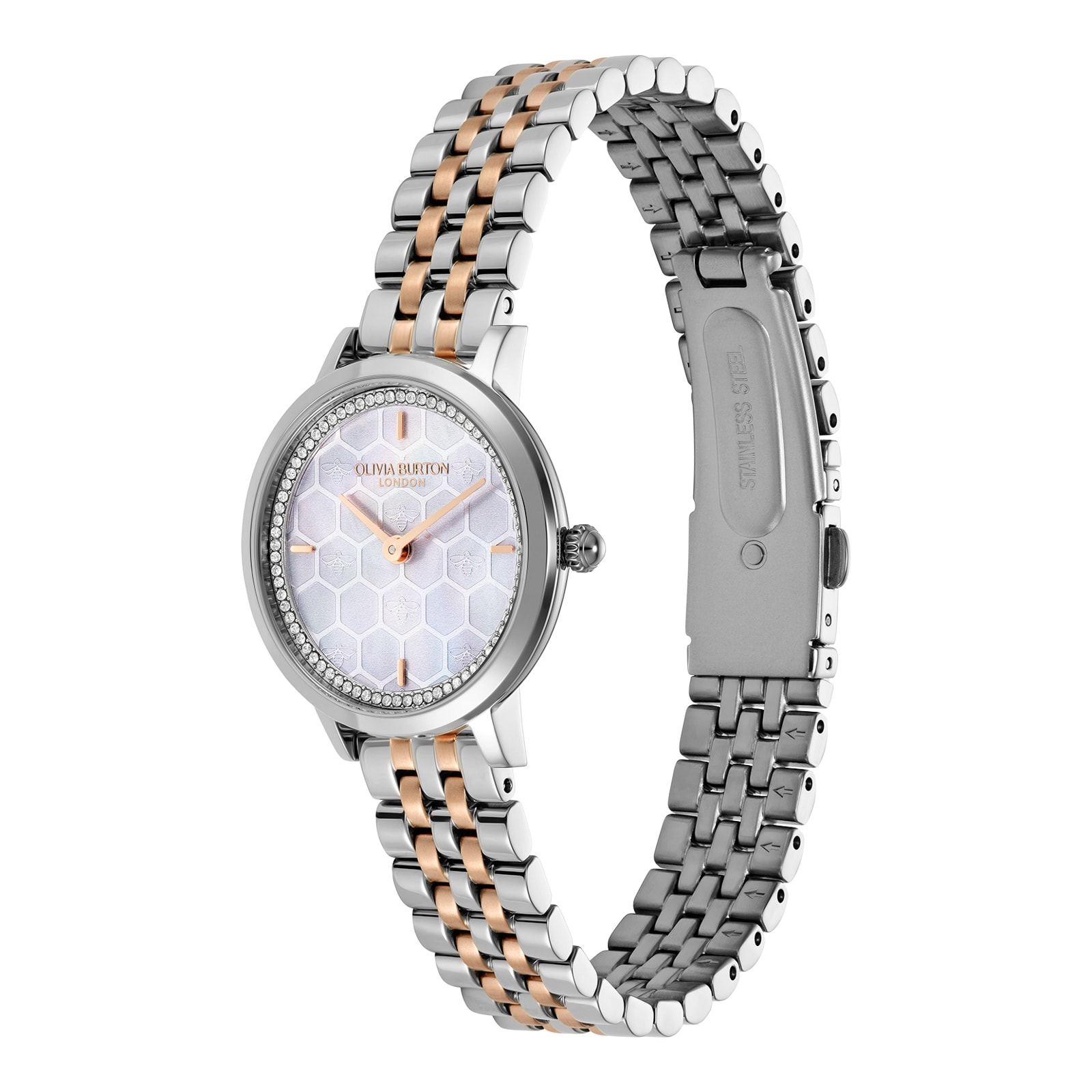 Olivia Burton Honeycomb 28mm Ladies Watch Silver