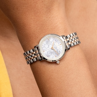 Olivia Burton Honeycomb 28mm Ladies Watch Silver