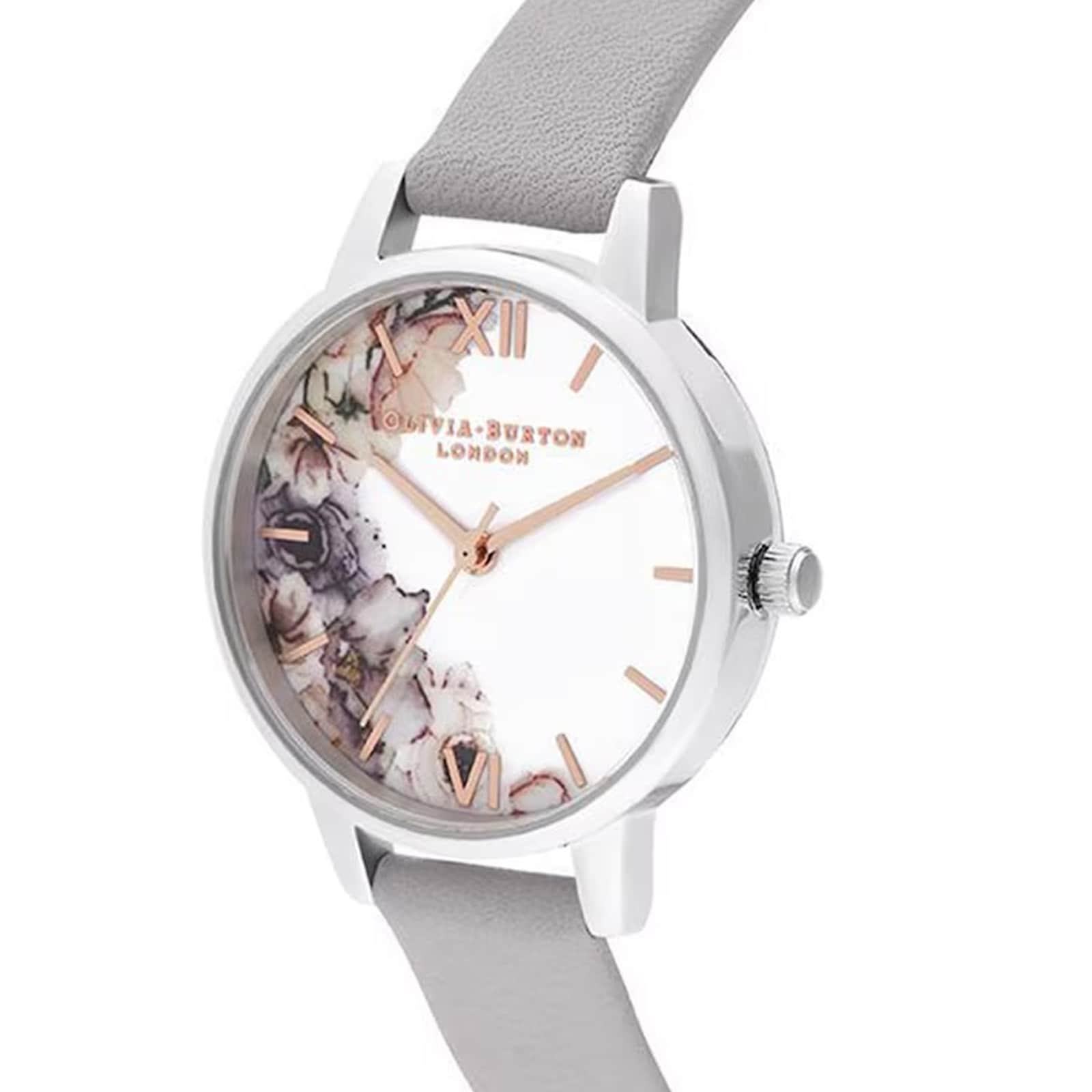 Olivia Burton Watercolour Florals 30mm Ladies Watch and Bracelet Gift Set