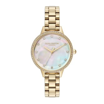 Olivia Burton Captivate Mother of Pearl And Gold 34mm Bracelet Ladies Watch