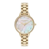 Olivia Burton Captivate Mother of Pearl And Gold 34mm Bracelet Ladies Watch