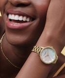 Olivia Burton Captivate Mother of Pearl And Gold 34mm Bracelet Ladies Watch
