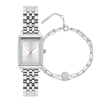 Olivia Burton Townhouse Steel Watch & Bracelet Gift Set Olivia Burton Townhouse Steel Watch & Bracelet Gift Set
